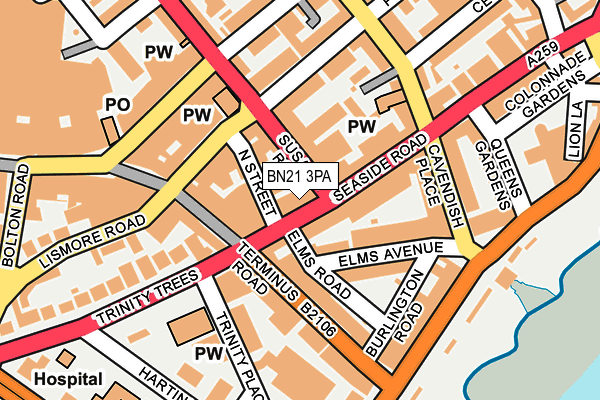BN21 3PA map - OS OpenMap – Local (Ordnance Survey)