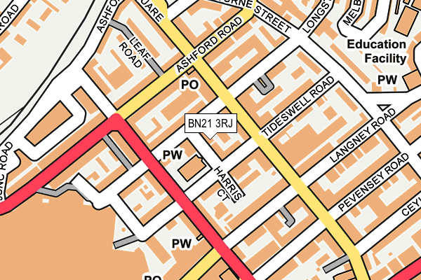 BN21 3RJ map - OS OpenMap – Local (Ordnance Survey)