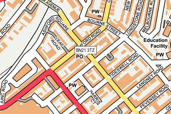 BN21 3TZ map - OS OpenMap – Local (Ordnance Survey)