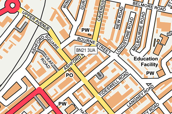 BN21 3UA map - OS OpenMap – Local (Ordnance Survey) BN21 3UA map - OS OpenMap – Local (Ordnance Survey)