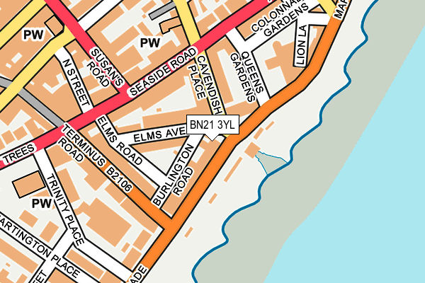 BN21 3YL map - OS OpenMap – Local (Ordnance Survey) BN21 3YL map - OS OpenMap – Local (Ordnance Survey)
