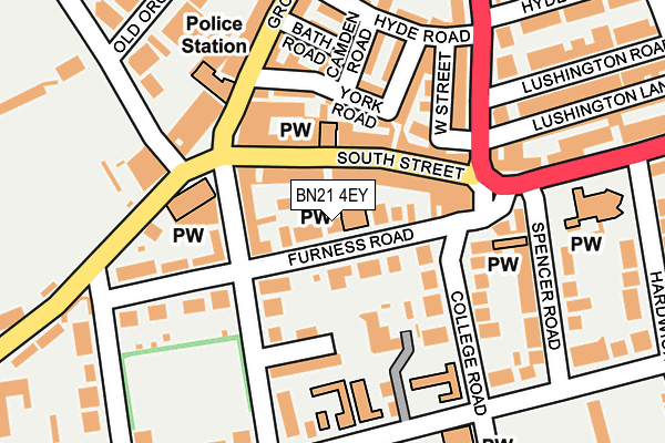 BN21 4EY map - OS OpenMap – Local (Ordnance Survey) BN21 4EY map - OS OpenMap – Local (Ordnance Survey)