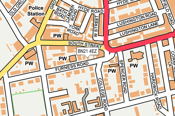 BN21 4EZ map - OS OpenMap – Local (Ordnance Survey)
