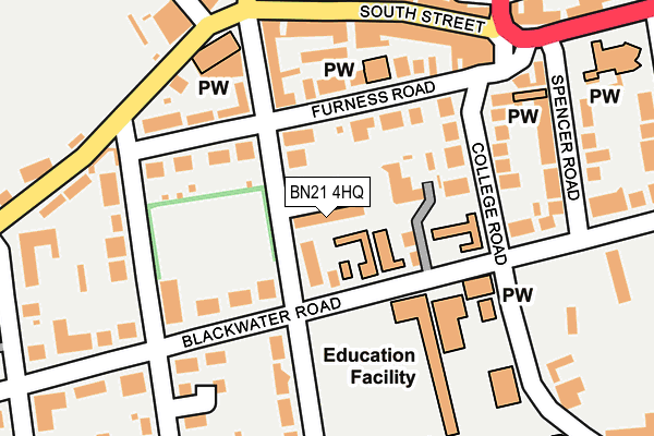BN21 4HQ map - OS OpenMap – Local (Ordnance Survey)