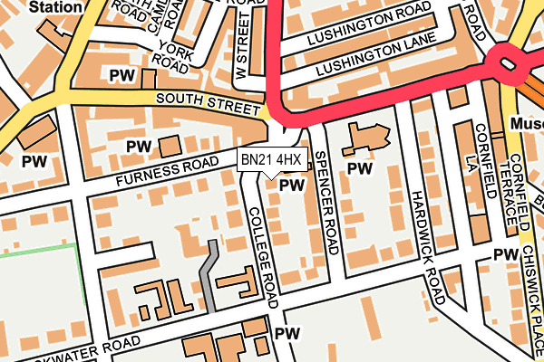 BN21 4HX map - OS OpenMap – Local (Ordnance Survey)