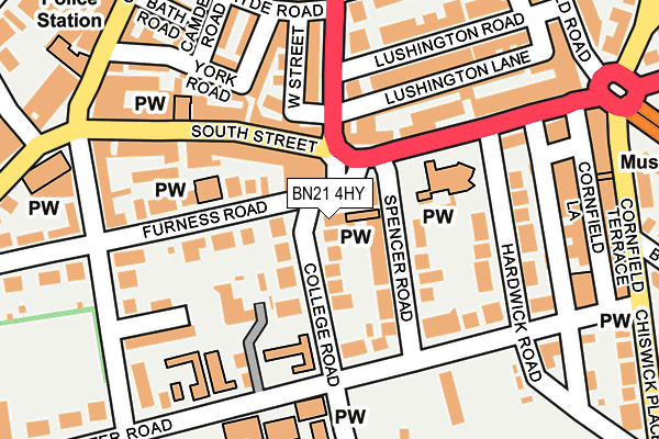 BN21 4HY map - OS OpenMap – Local (Ordnance Survey) BN21 4HY map - OS OpenMap – Local (Ordnance Survey)