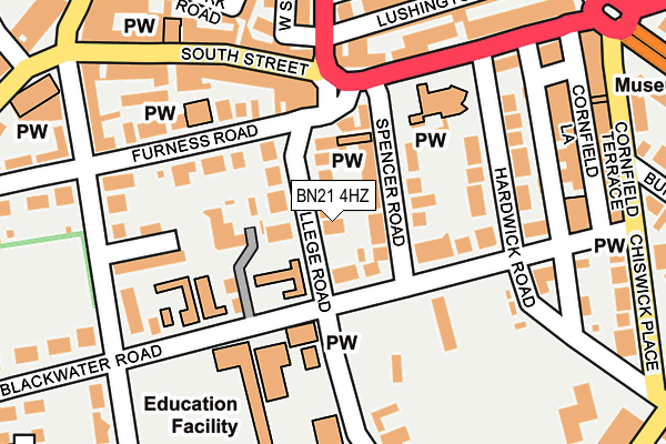 BN21 4HZ map - OS OpenMap – Local (Ordnance Survey)