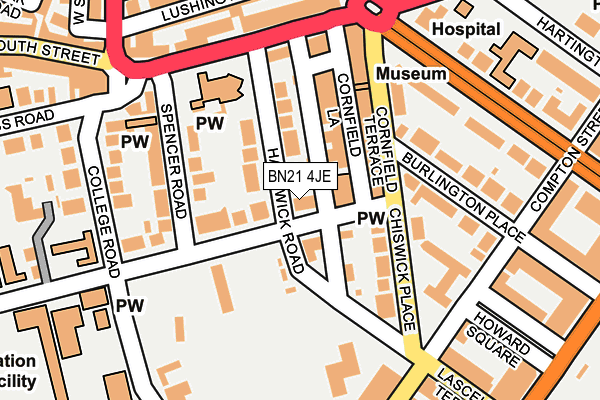 BN21 4JE map - OS OpenMap – Local (Ordnance Survey) BN21 4JE map - OS OpenMap – Local (Ordnance Survey)