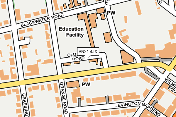 BN21 4JX map - OS OpenMap – Local (Ordnance Survey) BN21 4JX map - OS OpenMap – Local (Ordnance Survey)