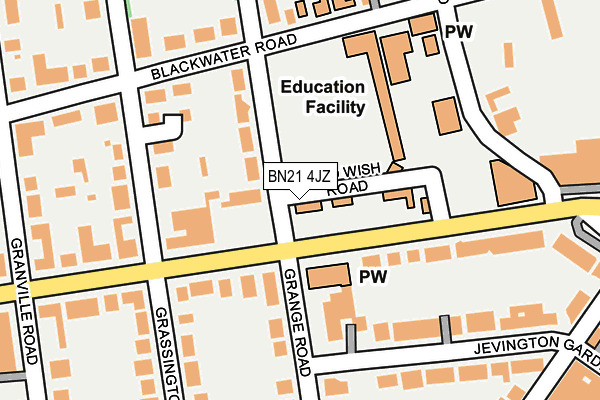 BN21 4JZ map - OS OpenMap – Local (Ordnance Survey)