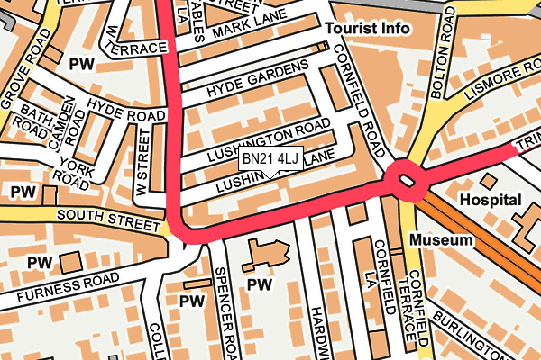 BN21 4LJ map - OS OpenMap – Local (Ordnance Survey)