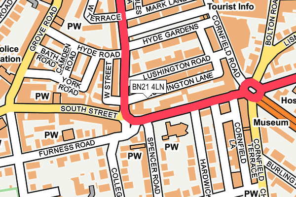 BN21 4LN map - OS OpenMap – Local (Ordnance Survey)