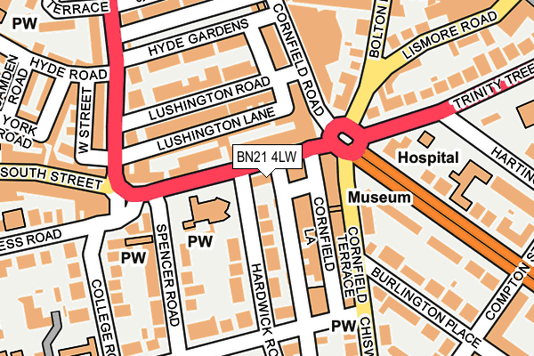 BN21 4LW map - OS OpenMap – Local (Ordnance Survey) BN21 4LW map - OS OpenMap – Local (Ordnance Survey)