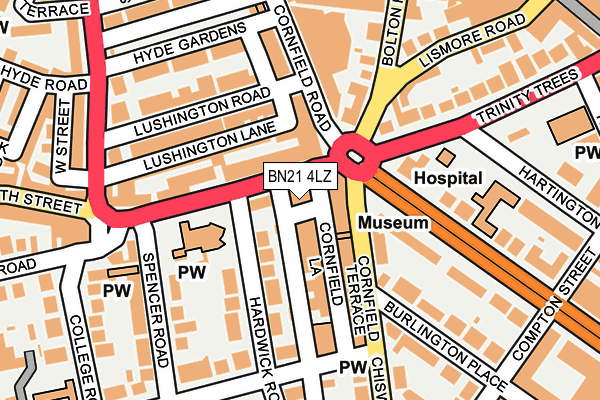 BN21 4LZ map - OS OpenMap – Local (Ordnance Survey) BN21 4LZ map - OS OpenMap – Local (Ordnance Survey)