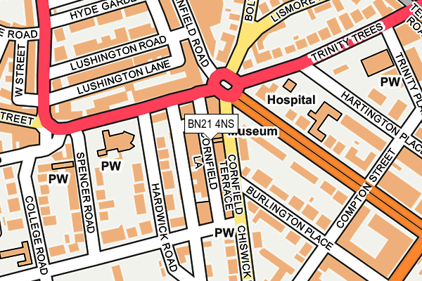 BN21 4NS map - OS OpenMap – Local (Ordnance Survey) BN21 4NS map - OS OpenMap – Local (Ordnance Survey)