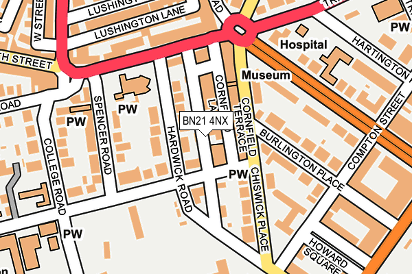 BN21 4NX map - OS OpenMap – Local (Ordnance Survey) BN21 4NX map - OS OpenMap – Local (Ordnance Survey)