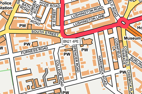 BN21 4PE map - OS OpenMap – Local (Ordnance Survey) BN21 4PE map - OS OpenMap – Local (Ordnance Survey)