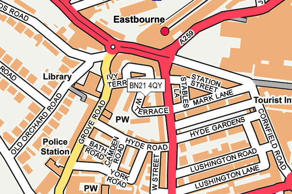 BN21 4QY map - OS OpenMap – Local (Ordnance Survey)