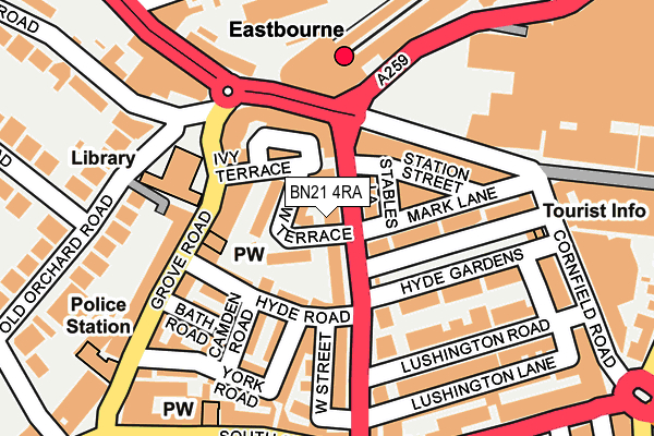 BN21 4RA map - OS OpenMap – Local (Ordnance Survey) BN21 4RA map - OS OpenMap – Local (Ordnance Survey)