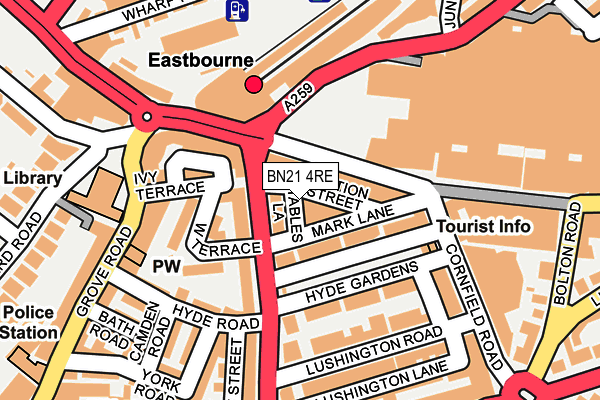BN21 4RE map - OS OpenMap – Local (Ordnance Survey)