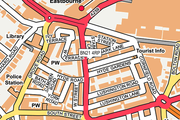BN21 4RP map - OS OpenMap – Local (Ordnance Survey)