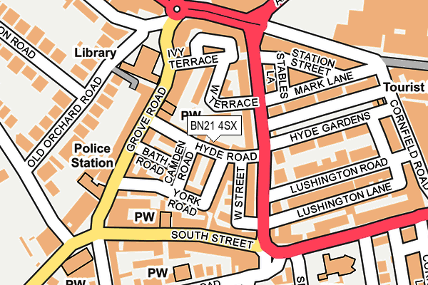 BN21 4SX map - OS OpenMap – Local (Ordnance Survey)