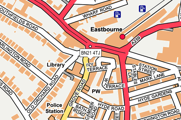 BN21 4TJ map - OS OpenMap – Local (Ordnance Survey) BN21 4TJ map - OS OpenMap – Local (Ordnance Survey)