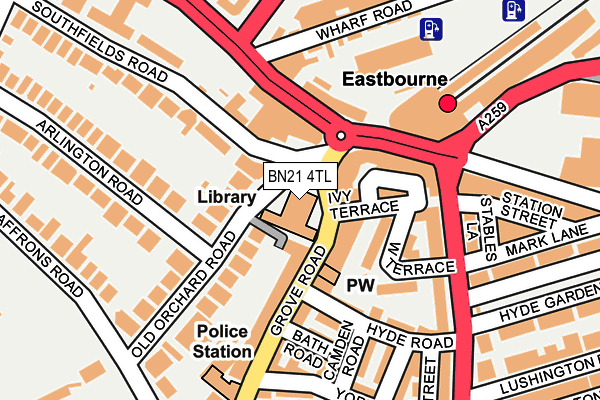 BN21 4TL map - OS OpenMap – Local (Ordnance Survey)