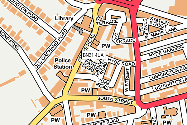 BN21 4UA map - OS OpenMap – Local (Ordnance Survey) BN21 4UA map - OS OpenMap – Local (Ordnance Survey)