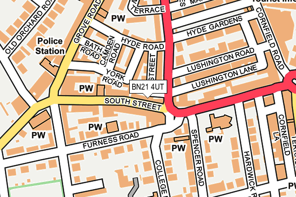 BN21 4UT map - OS OpenMap – Local (Ordnance Survey) BN21 4UT map - OS OpenMap – Local (Ordnance Survey)