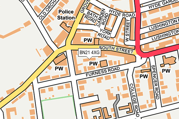 BN21 4XG map - OS OpenMap – Local (Ordnance Survey) BN21 4XG map - OS OpenMap – Local (Ordnance Survey)