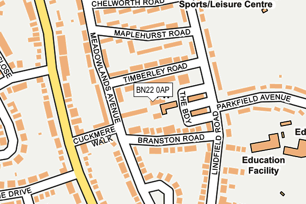 BN22 0AP map - OS OpenMap – Local (Ordnance Survey) BN22 0AP map - OS OpenMap – Local (Ordnance Survey)