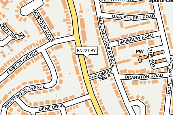 BN22 0BY map - OS OpenMap – Local (Ordnance Survey) BN22 0BY map - OS OpenMap – Local (Ordnance Survey)