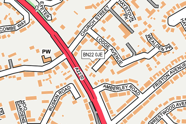 BN22 0JE map - OS OpenMap – Local (Ordnance Survey) BN22 0JE map - OS OpenMap – Local (Ordnance Survey)