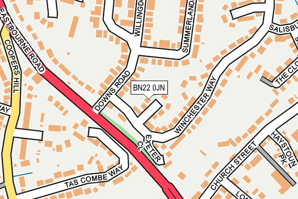 BN22 0JN map - OS OpenMap – Local (Ordnance Survey) BN22 0JN map - OS OpenMap – Local (Ordnance Survey)