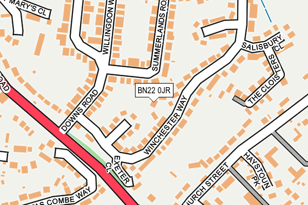 BN22 0JR map - OS OpenMap – Local (Ordnance Survey) BN22 0JR map - OS OpenMap – Local (Ordnance Survey)