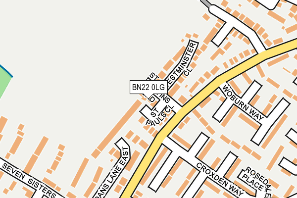 BN22 0LG map - OS OpenMap – Local (Ordnance Survey) BN22 0LG map - OS OpenMap – Local (Ordnance Survey)