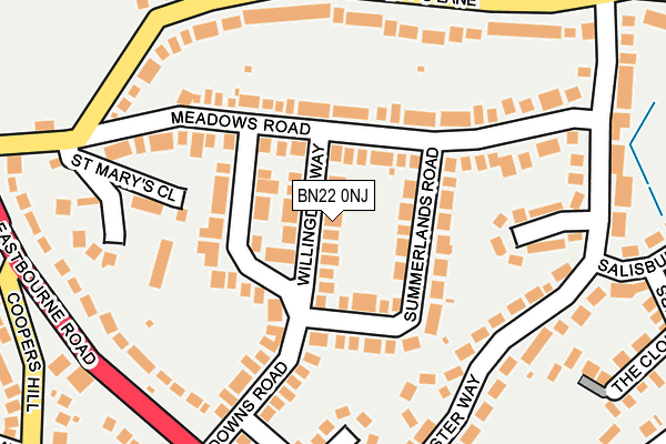BN22 0NJ map - OS OpenMap – Local (Ordnance Survey) BN22 0NJ map - OS OpenMap – Local (Ordnance Survey)