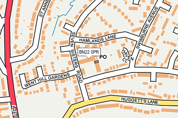 BN22 0PR map - OS OpenMap – Local (Ordnance Survey) BN22 0PR map - OS OpenMap – Local (Ordnance Survey)
