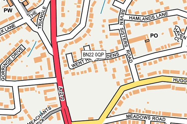 BN22 0QP map - OS OpenMap – Local (Ordnance Survey) BN22 0QP map - OS OpenMap – Local (Ordnance Survey)