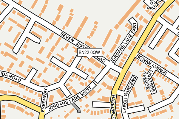 BN22 0QW map - OS OpenMap – Local (Ordnance Survey) BN22 0QW map - OS OpenMap – Local (Ordnance Survey)