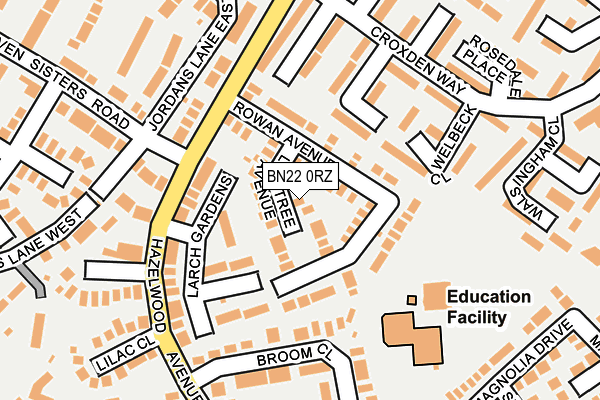 BN22 0RZ map - OS OpenMap – Local (Ordnance Survey) BN22 0RZ map - OS OpenMap – Local (Ordnance Survey)