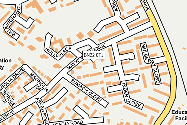 BN22 0TJ map - OS OpenMap – Local (Ordnance Survey) BN22 0TJ map - OS OpenMap – Local (Ordnance Survey)