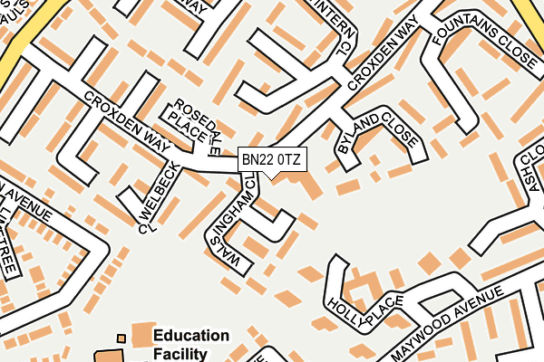 BN22 0TZ map - OS OpenMap – Local (Ordnance Survey) BN22 0TZ map - OS OpenMap – Local (Ordnance Survey)