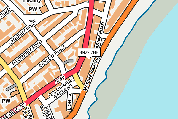 BN22 7BB map - OS OpenMap – Local (Ordnance Survey) BN22 7BB map - OS OpenMap – Local (Ordnance Survey)