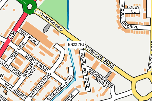 BN22 7FJ map - OS OpenMap – Local (Ordnance Survey) BN22 7FJ map - OS OpenMap – Local (Ordnance Survey)