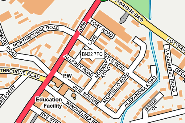 BN22 7FQ map - OS OpenMap – Local (Ordnance Survey) BN22 7FQ map - OS OpenMap – Local (Ordnance Survey)