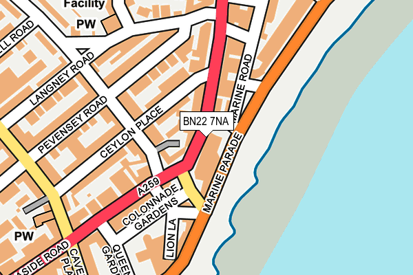 BN22 7NA map - OS OpenMap – Local (Ordnance Survey) BN22 7NA map - OS OpenMap – Local (Ordnance Survey)