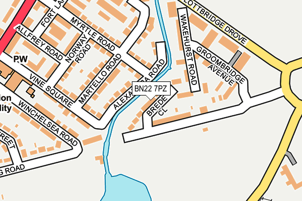 BN22 7PZ map - OS OpenMap – Local (Ordnance Survey) BN22 7PZ map - OS OpenMap – Local (Ordnance Survey)