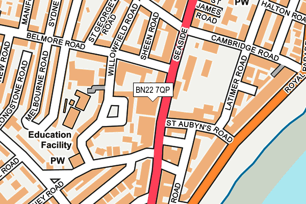 BN22 7QP map - OS OpenMap – Local (Ordnance Survey) BN22 7QP map - OS OpenMap – Local (Ordnance Survey)